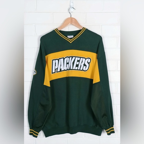 Vintage Green Bay Packers Mesh Jersey Crewneck Pullover Sweatshirt
